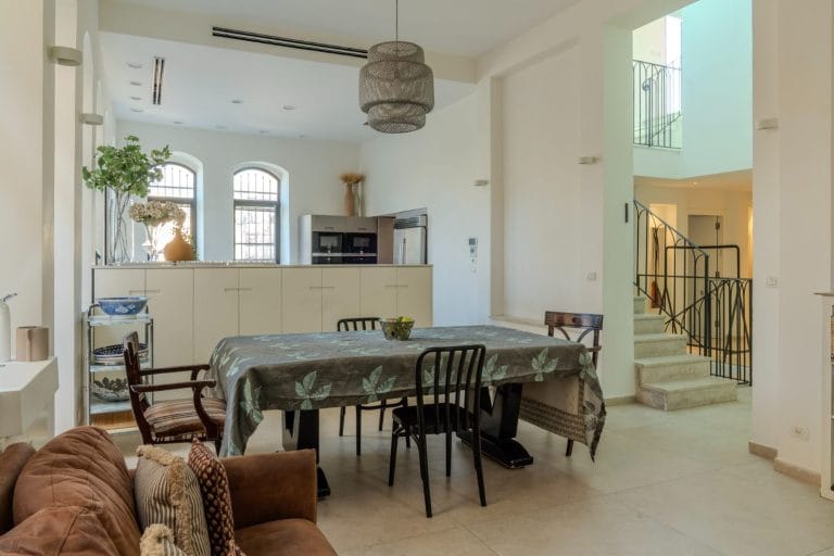 Spacious living and dining room in the private Old City villa