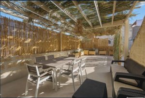 rooftop sukkah dining area old city jerusalem apartment near the kotel