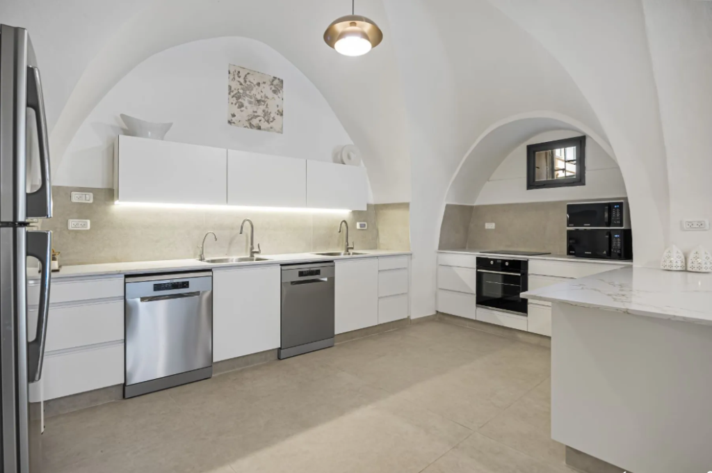 mehadrin kosher kitchen old city jerusalem apartment double sinks and appliances