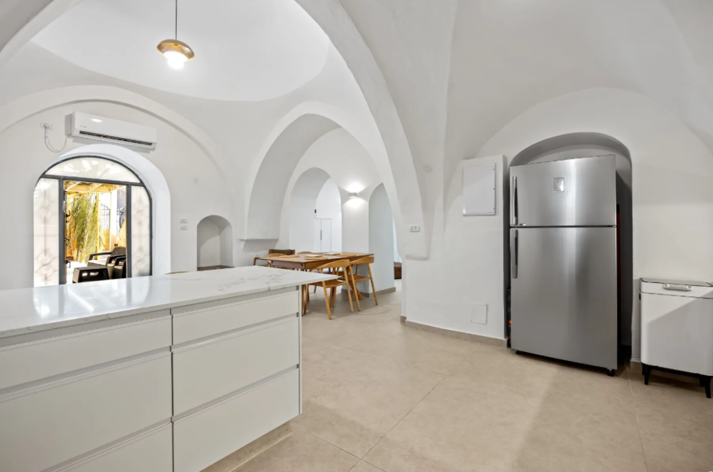 open plan old city jerusalem apartment kitchen dining living space