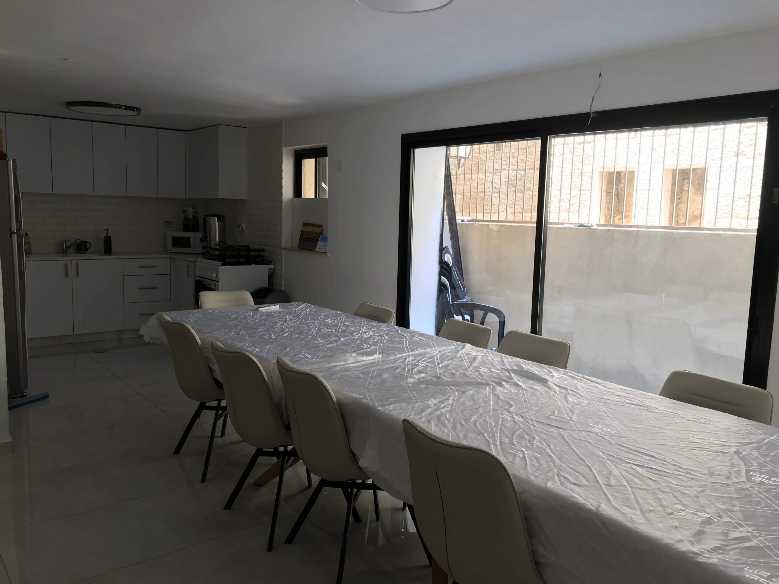 Large dining and living area in Old City apartment