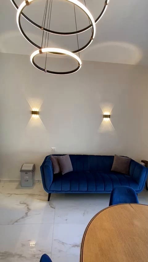 Comfortable living area in the 2 bedroom KKL Shaarei Chessed apartment