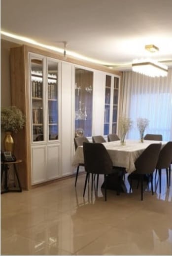 Dining area in the Hakalir Rechavia three-bedroom apartment