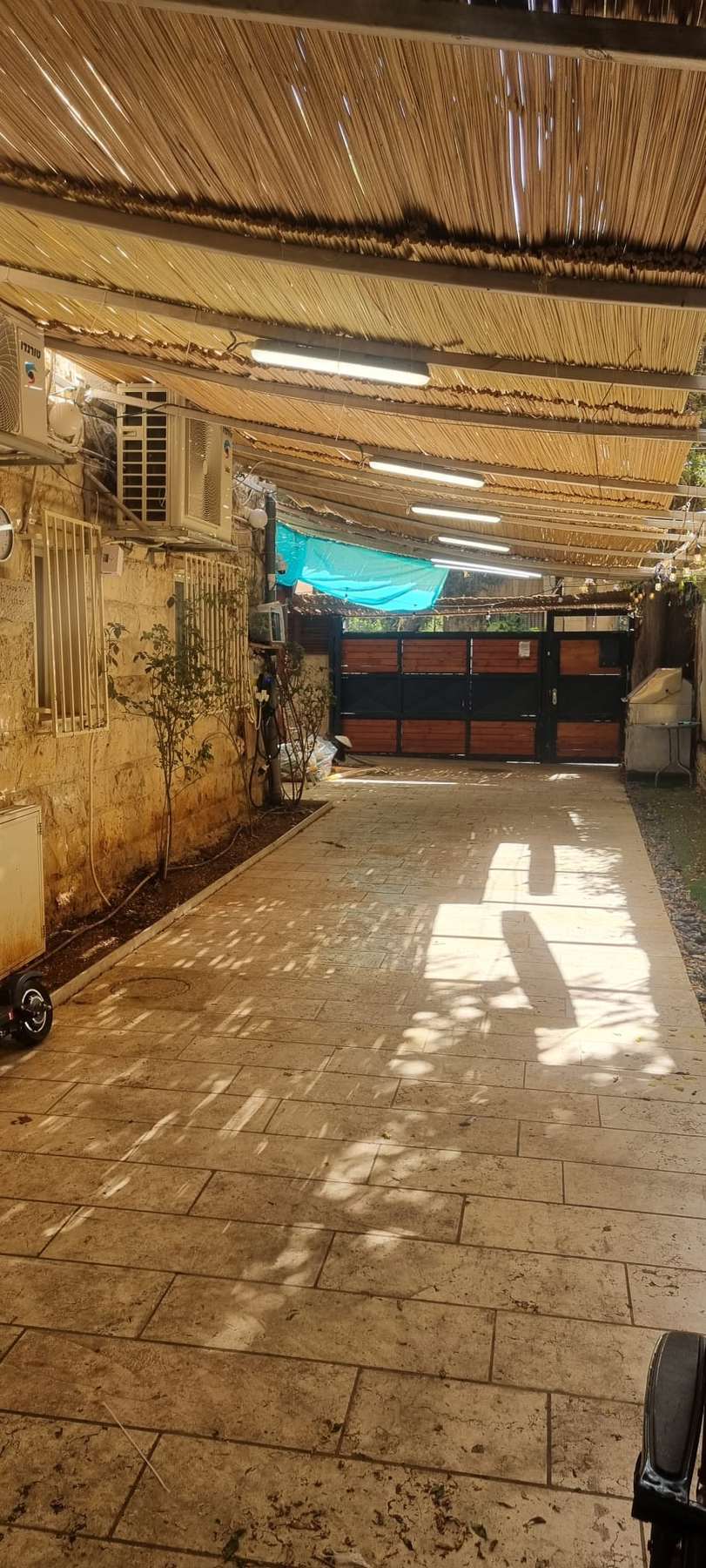 Very large covered sukkah and outdoor area at the Ramban Rechavia apartment