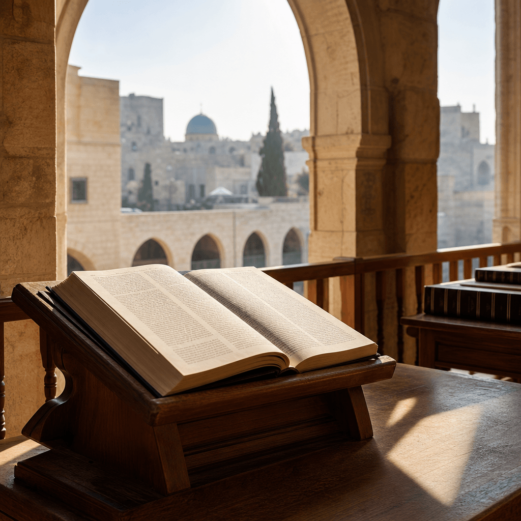 A sefer open for learning in Jerusalem