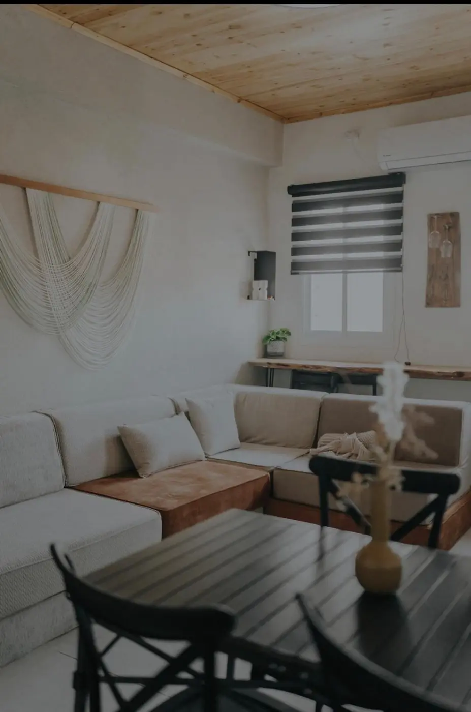 Spacious lounge in the Machane Yehuda rooftop Jacuzzi suite